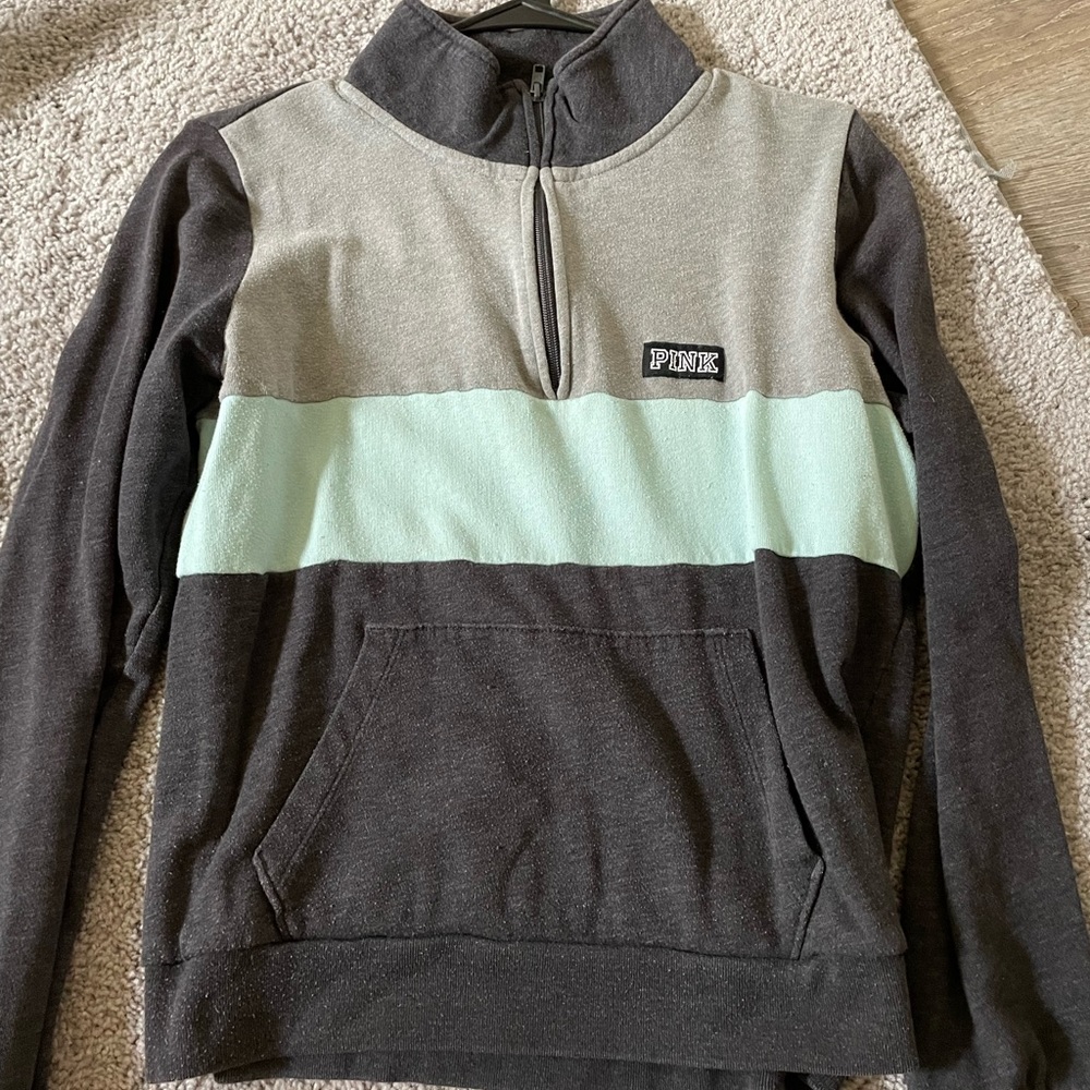 Victoria PINK mid zip up sweater